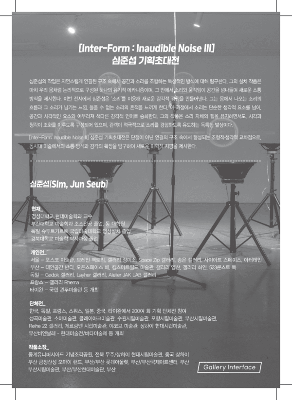 심준섭 초대전 포스터 / 갤러리 인터페이스 제공